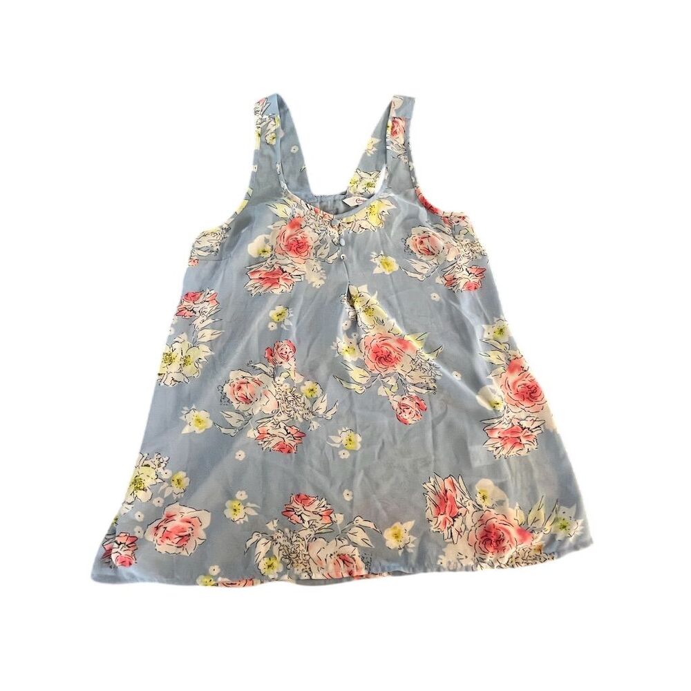 Candie's Women's Blue Floral Sleeveless Blouse Size M‎